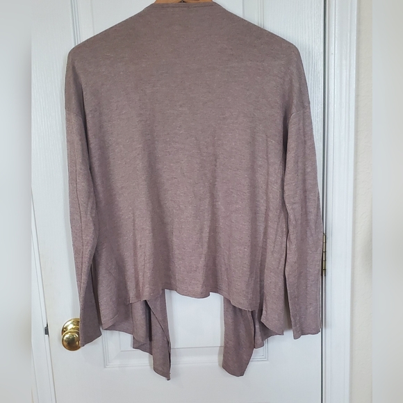 H&M Basic waterfall cardigan, lightweight, long sleeve, taupe brown sz S - Picture 3 of 6